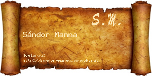 Sándor Manna névjegykártya